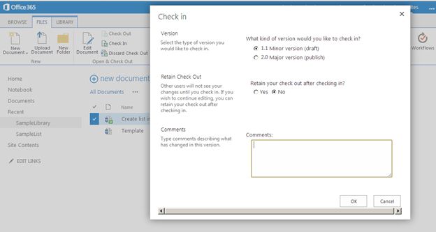 check-in the document